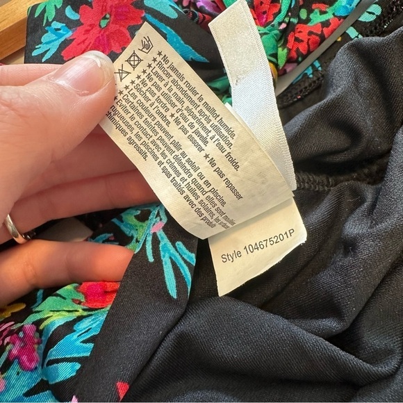 Seafolly black floral print one piece tie around the neck swimsuit - Picture 6 of 13